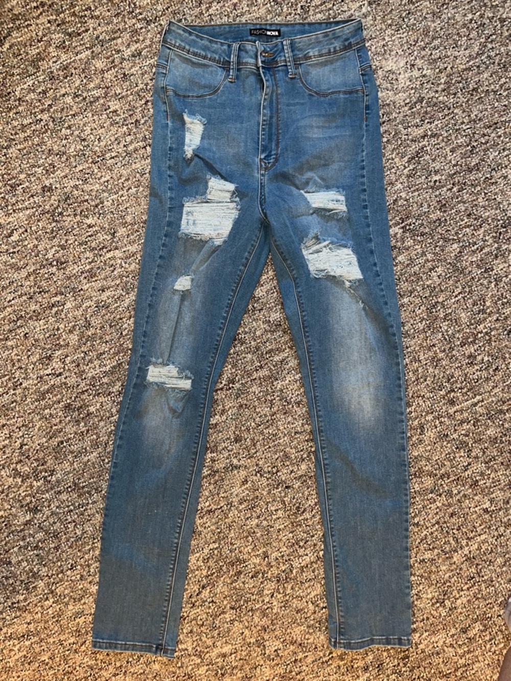 Fashion Nova Light Blue High-Rise Skinny Jeans